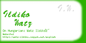 ildiko watz business card